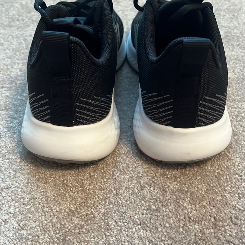 Adidas Cloudfoam Black and White Athletic Shoes with Mesh Uppers - Picture 3 of 6